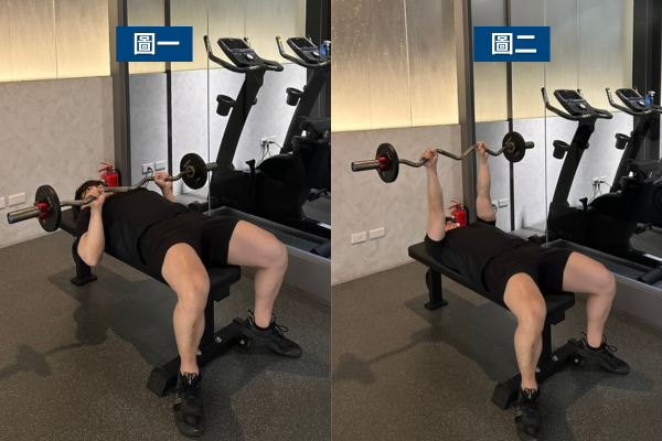 W槓窄握臥推:打造更飽滿的三頭肌